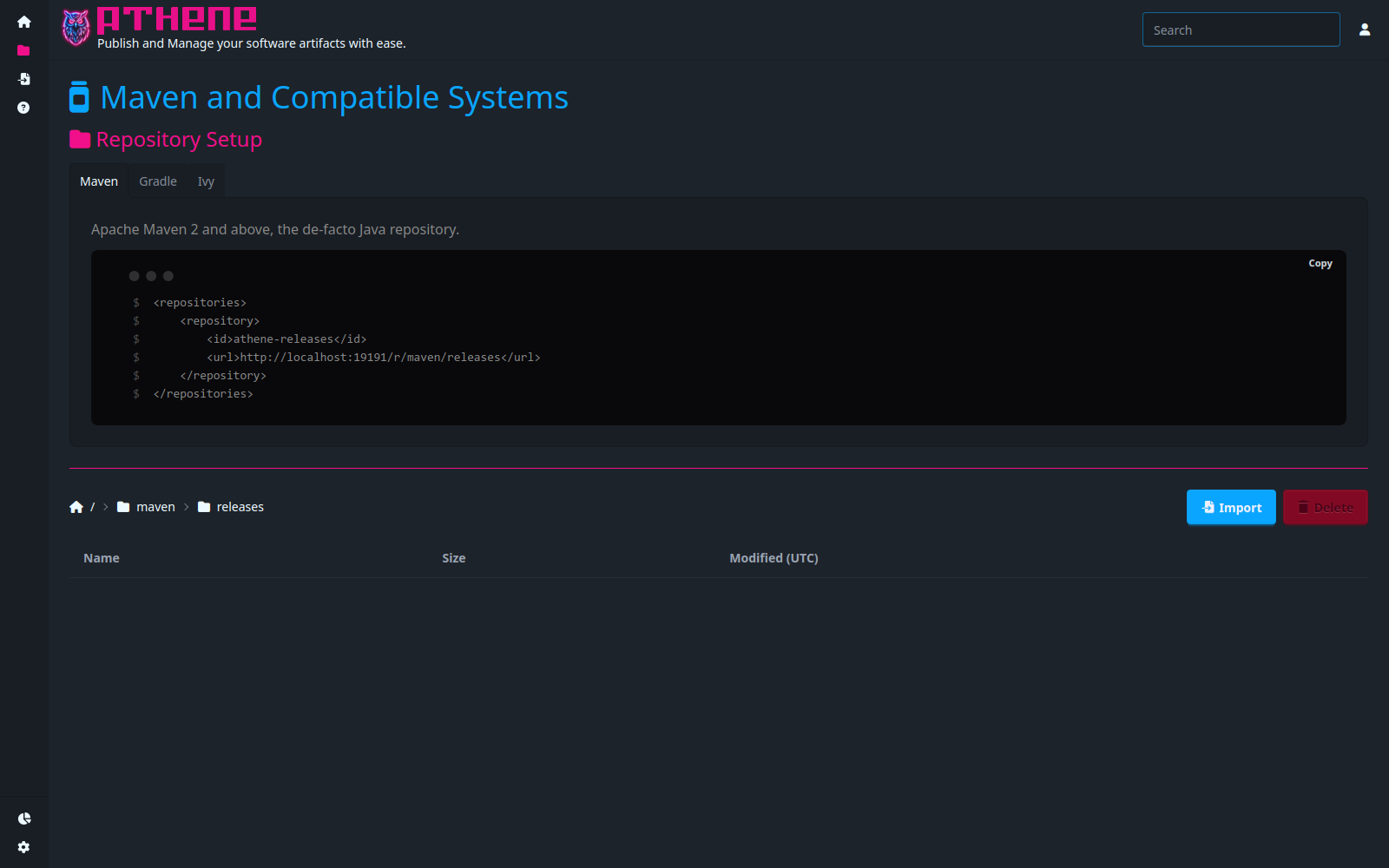 Browse repositories page