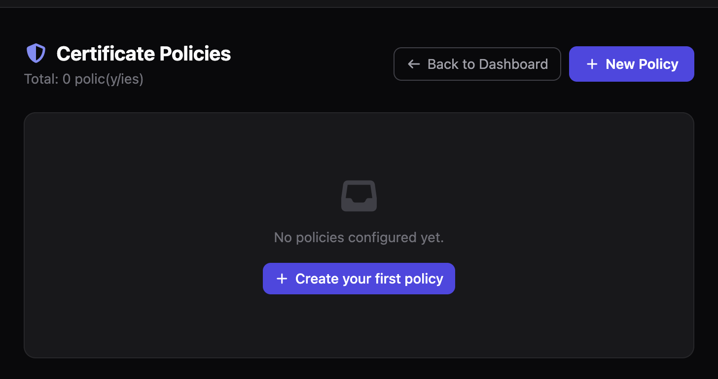 SSH Teams certificate policies list